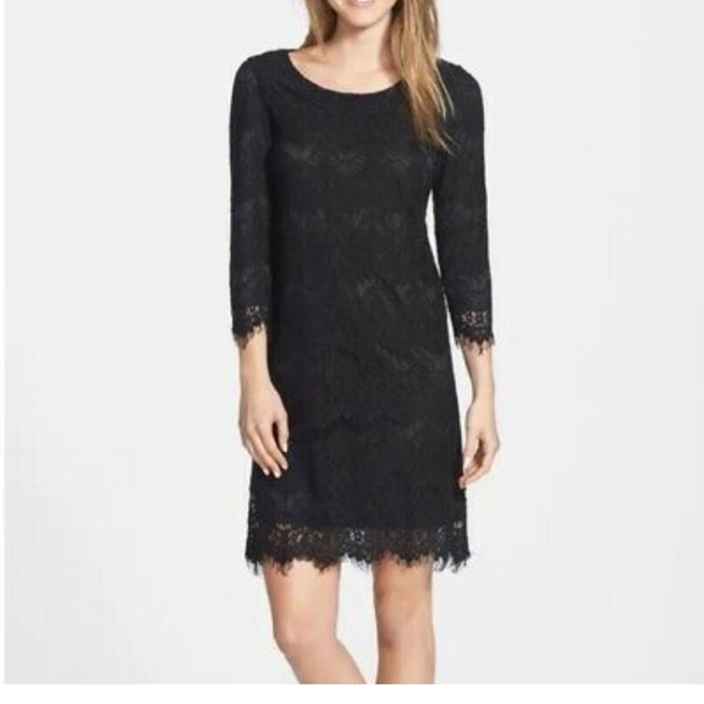Anthropologie Everleigh Blue Lace Mini dress, size. Large